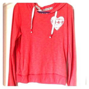 PINK Coral Terrycloth Sweatshirt